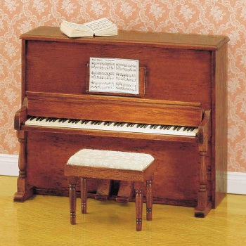 Upright piano with stool