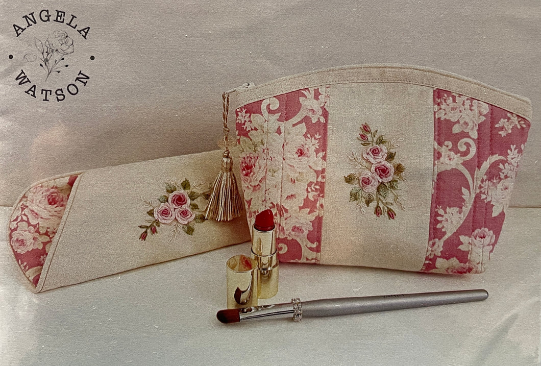 Faded pink rose purse & sunglasses case - mønster