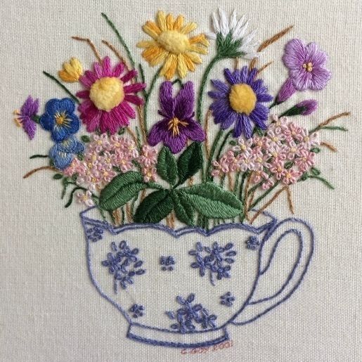 Little cup of flowers - Roseworks